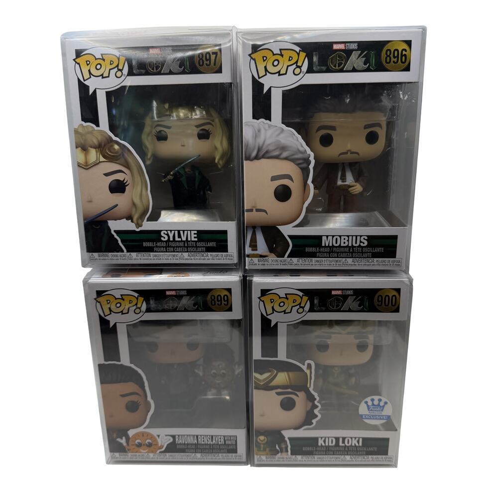 Funko Pop Loki Lot #896 #897 #899 #900 w/Standard Protector Cases